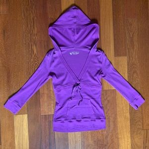 Deep v-neck hoodie from Victoria’s Secret Tee Shop, purple, lightweight material
